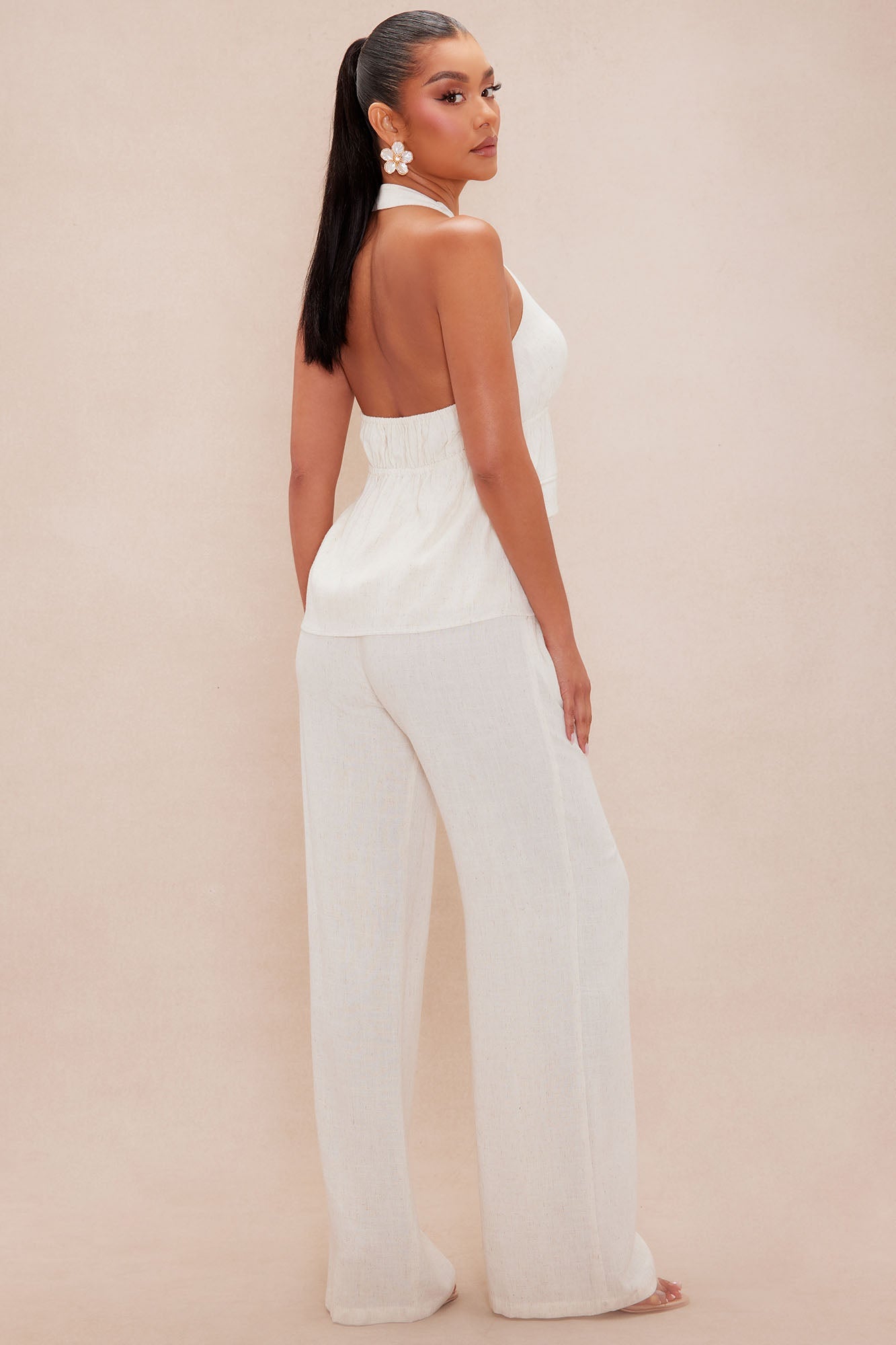 Brielle Linen Pant Set - Taupe