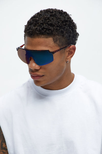 Fredericton Shield Sunglasses - Tortoise/Blue