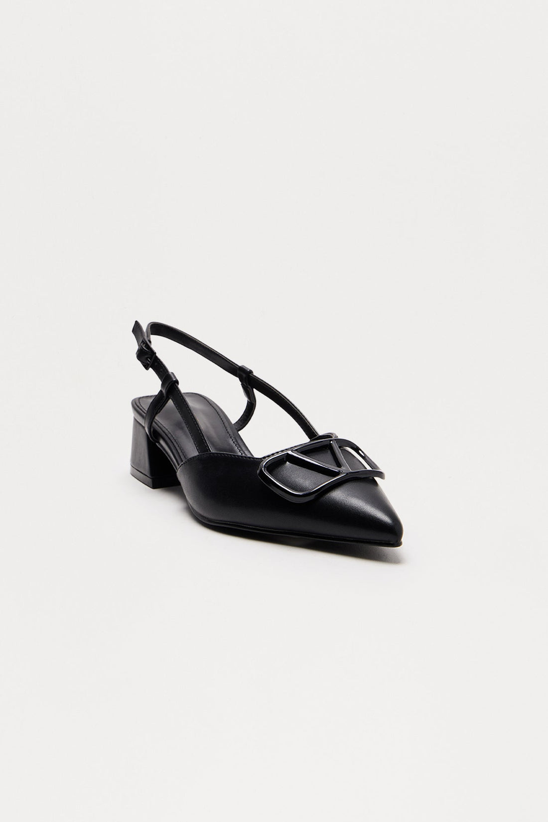 Clementine Slingback Kitten Heels - Black