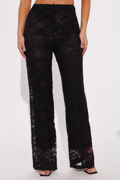 Make It Known Lace Pant - Black