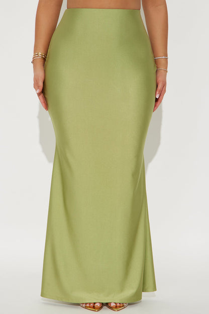 Kiki Mermaid Jersey Maxi Skirt - Sage