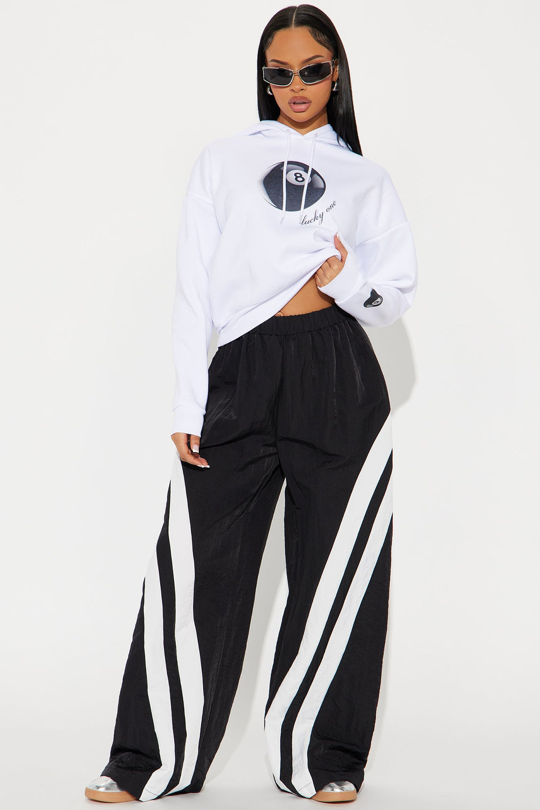 Follow The Curve Windbreaker Track Pant - Black