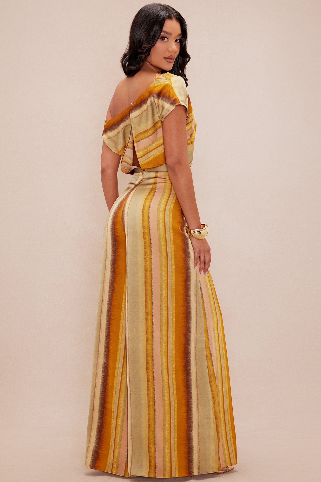 Rhiannon Satin Wide Leg Jumpsuit - Sage/combo