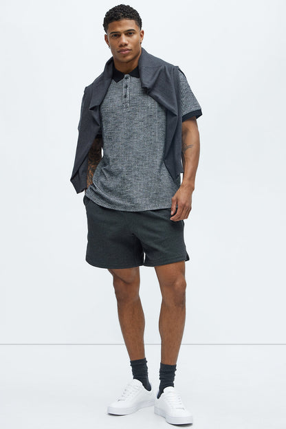 Grant Micro Stripes Shorts - Grey