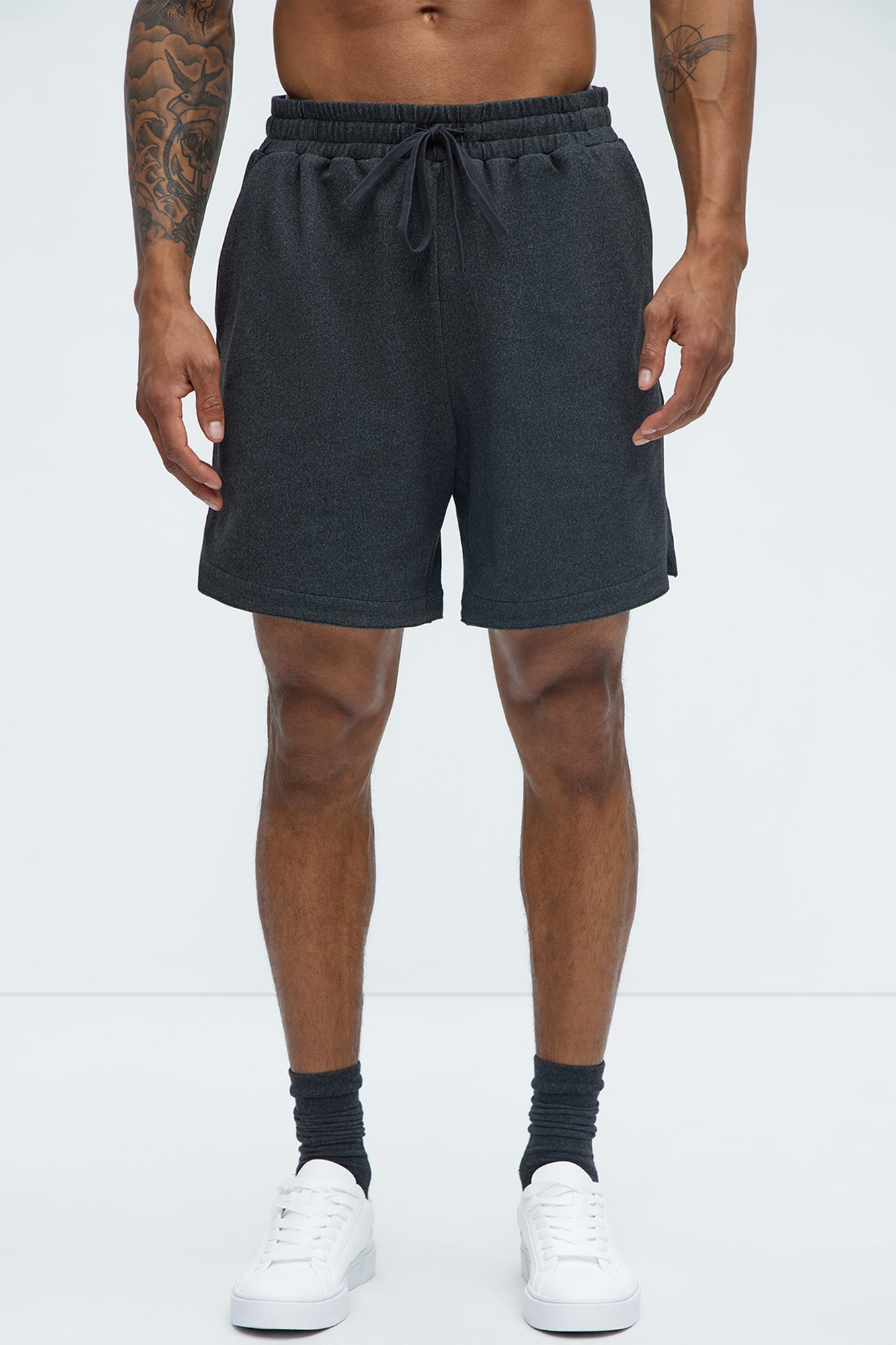 Grant Micro Stripes Shorts - Grey