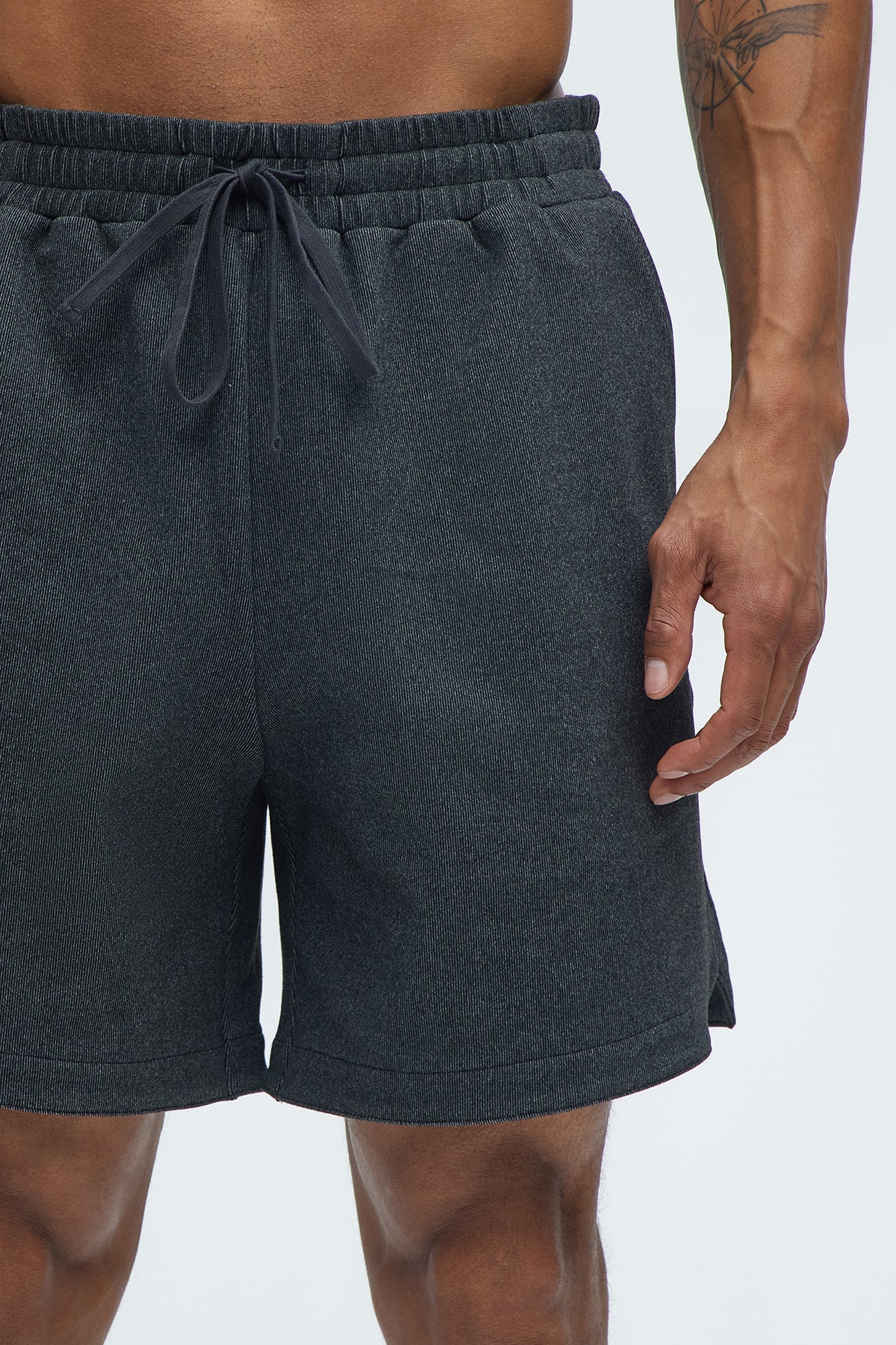 Grant Micro Stripes Shorts - Grey