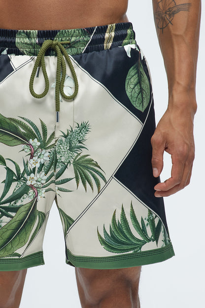Agrarian Printed Short - Green/combo
