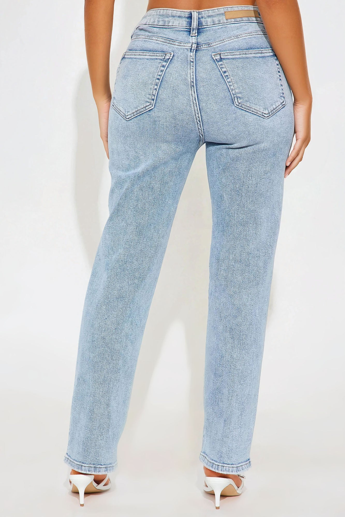 Uptown High Rise Straight Leg Denim Jeans - Medium Wash