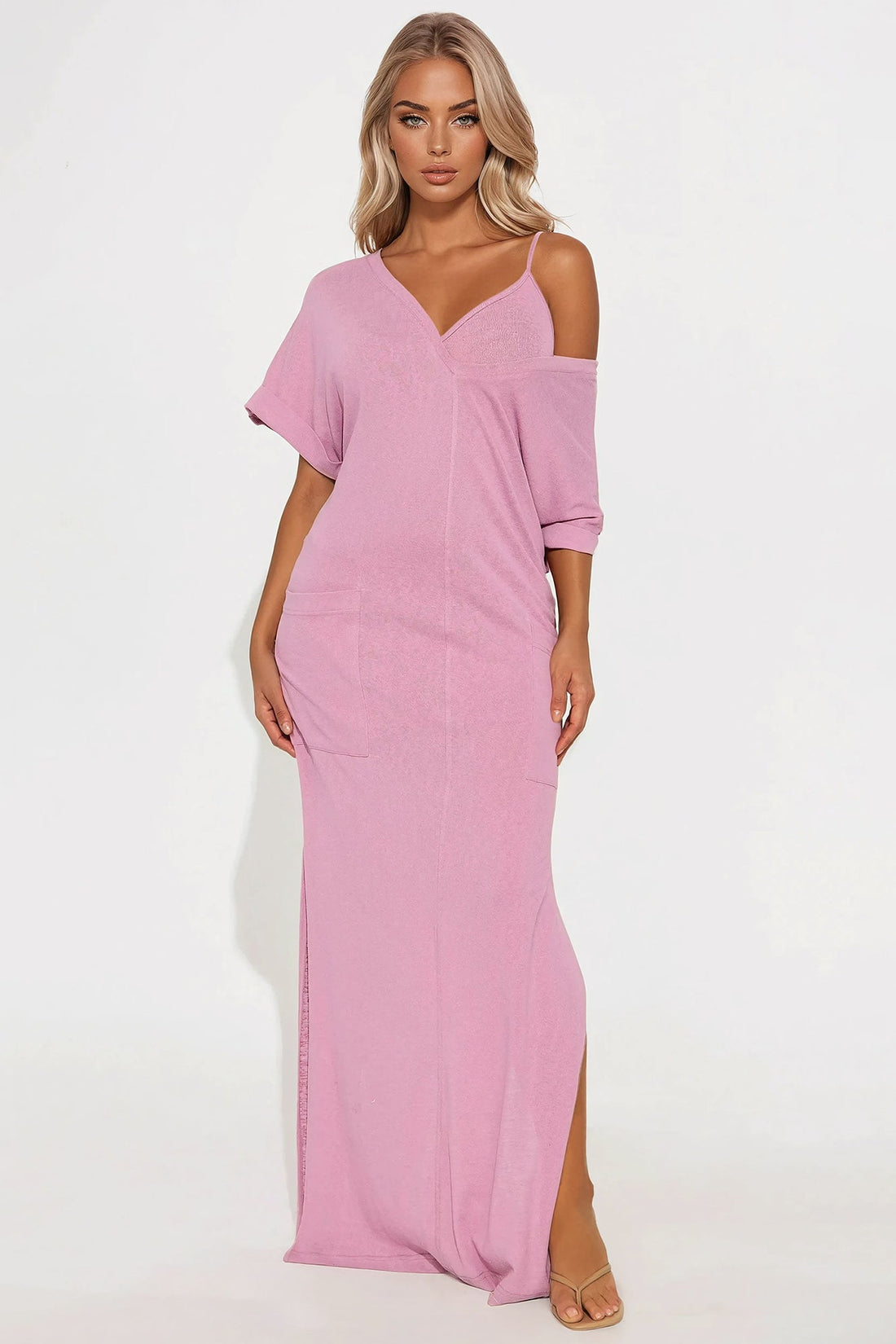 Unbothered 2 Piece Maxi Dress Set - Mauve