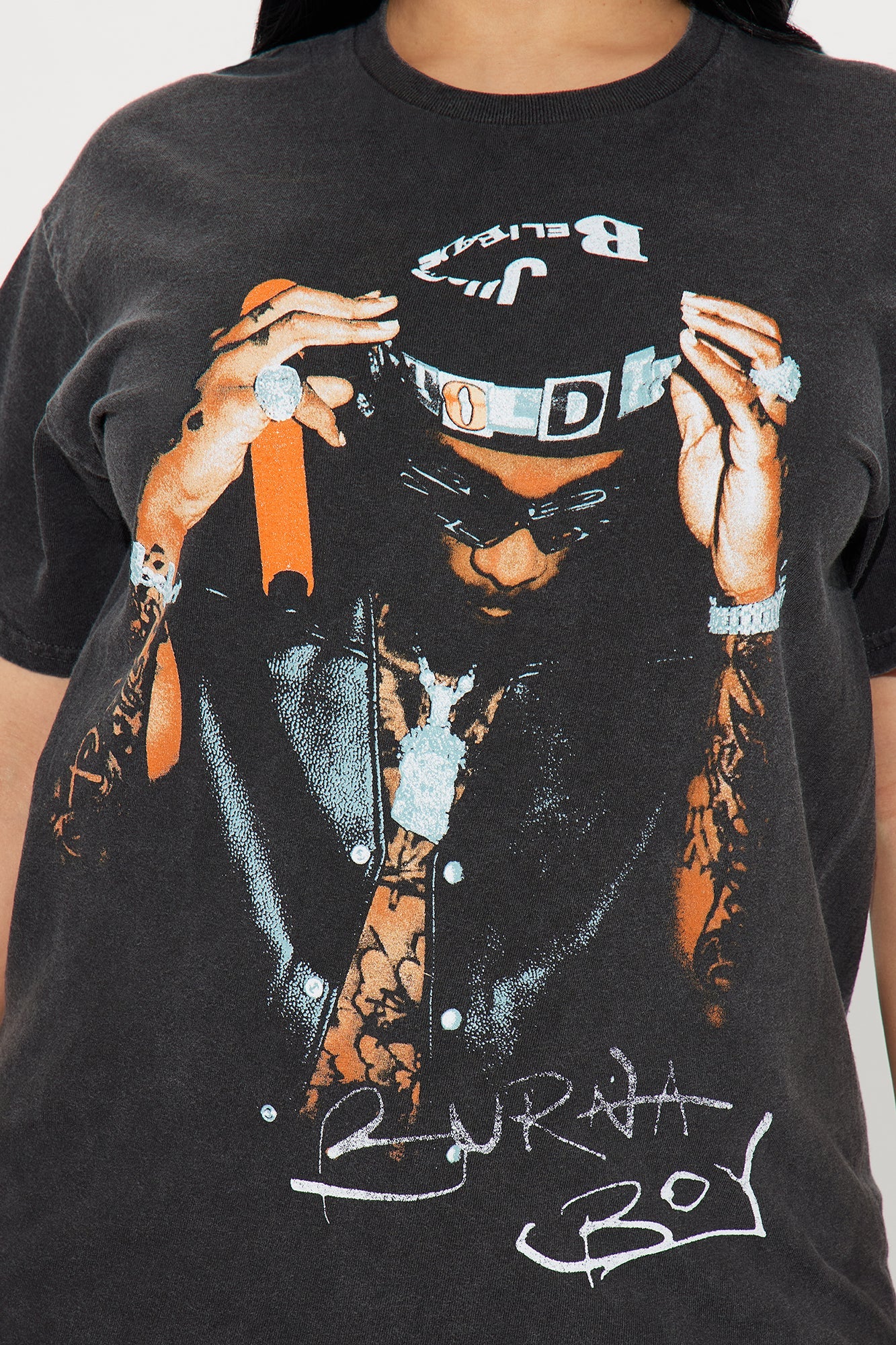 Burna Boy Washed Graphic Tee - Black Wash