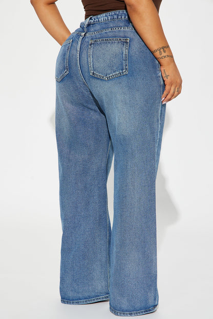 Calling It Off Baggy Jeans - Vintage Wash