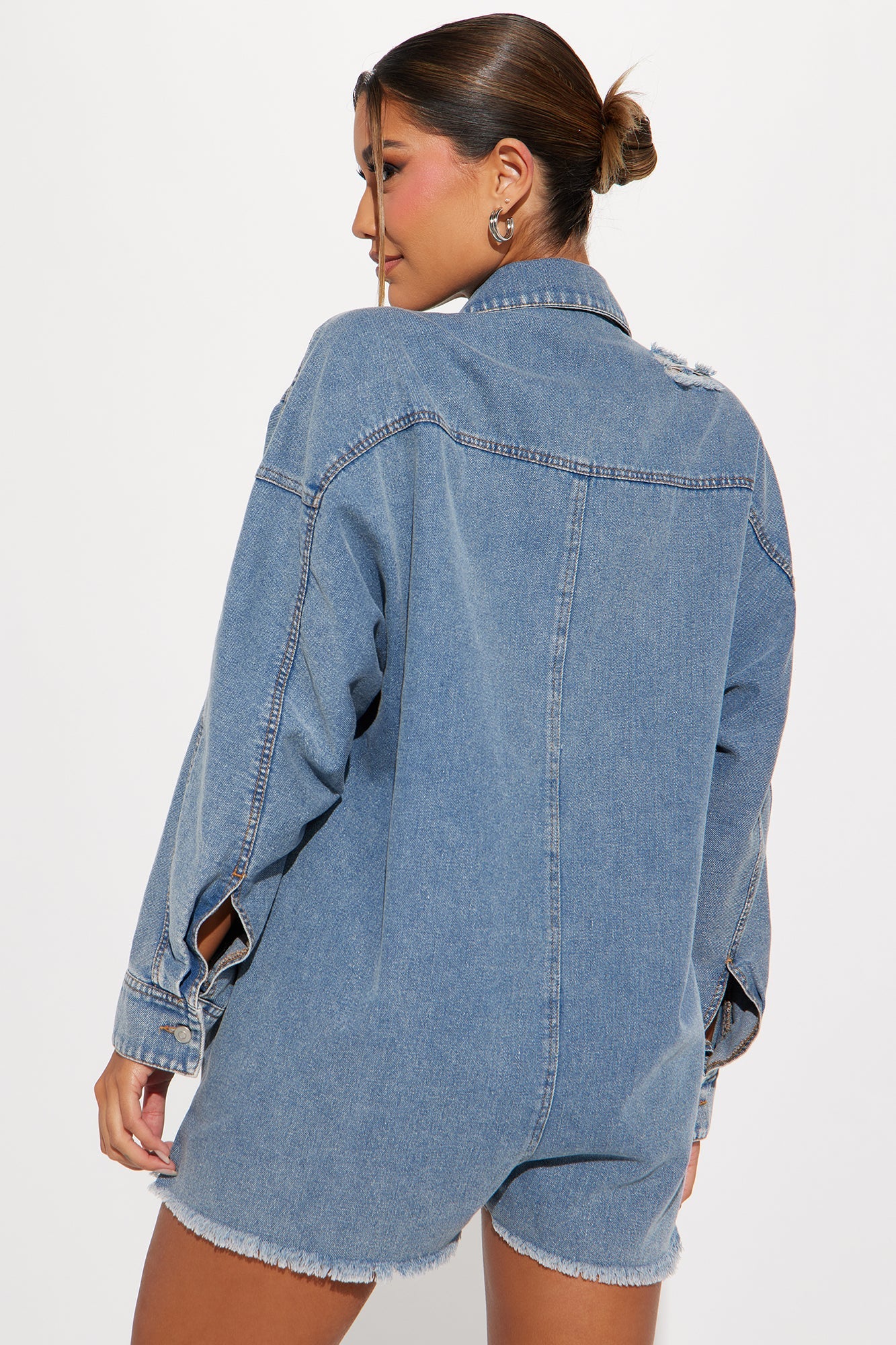 Jodie Denim Romper - Medium Wash