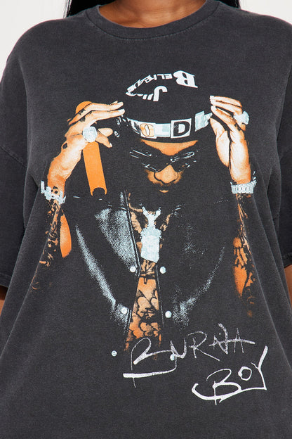 Burna Boy Washed Graphic Tee - Black Wash