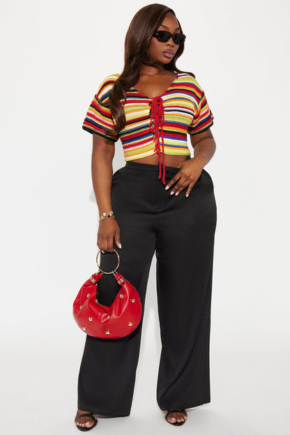 Vivid Dreams Cropped Crochet Top - Multi Color