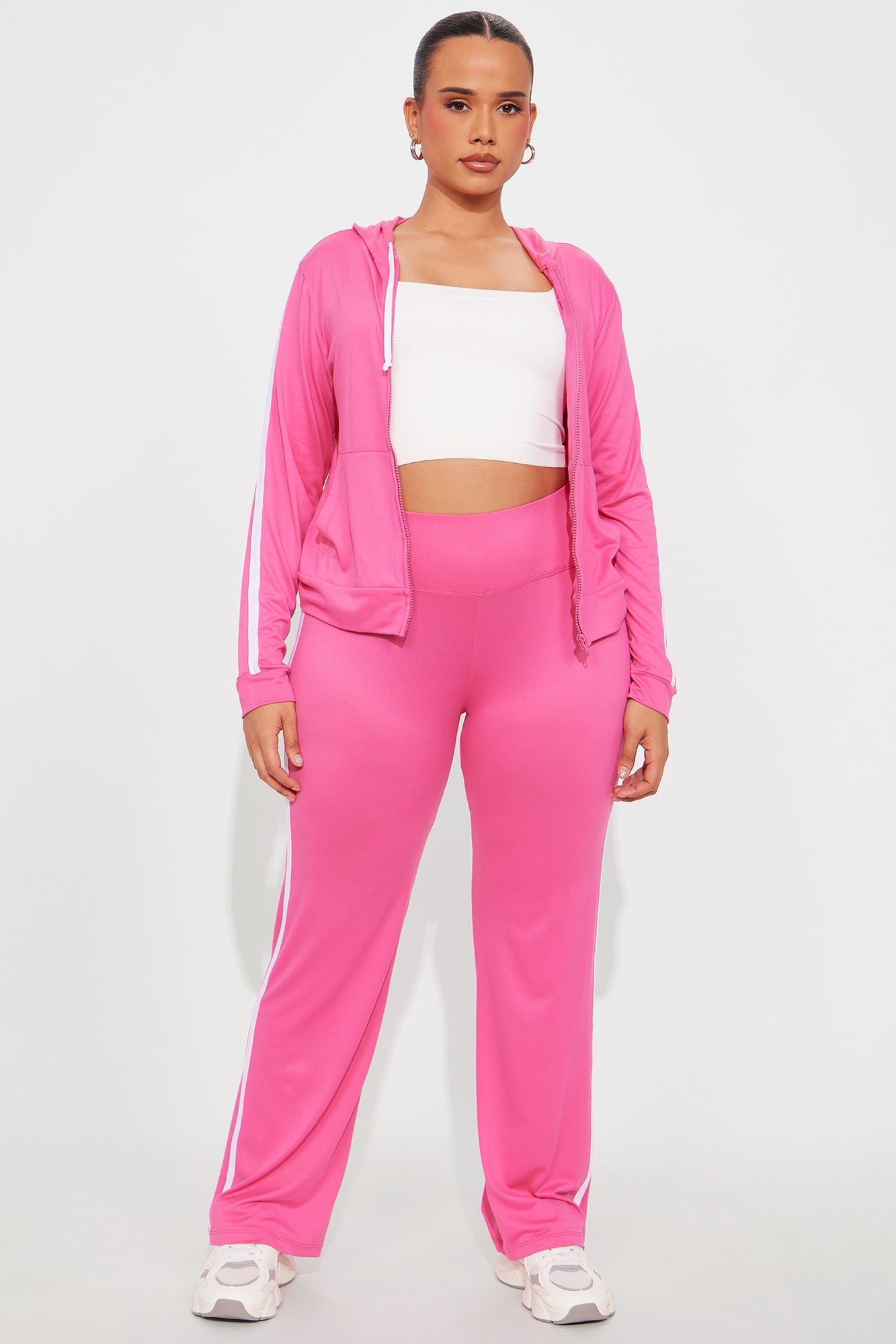 Tennis Courts Wide Leg Pant Set - Pink