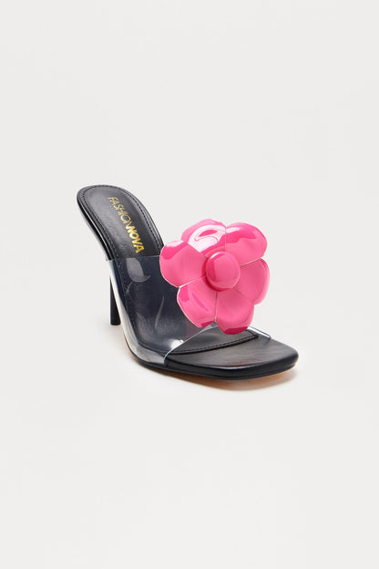 Floral Glamour Heels - Black/combo