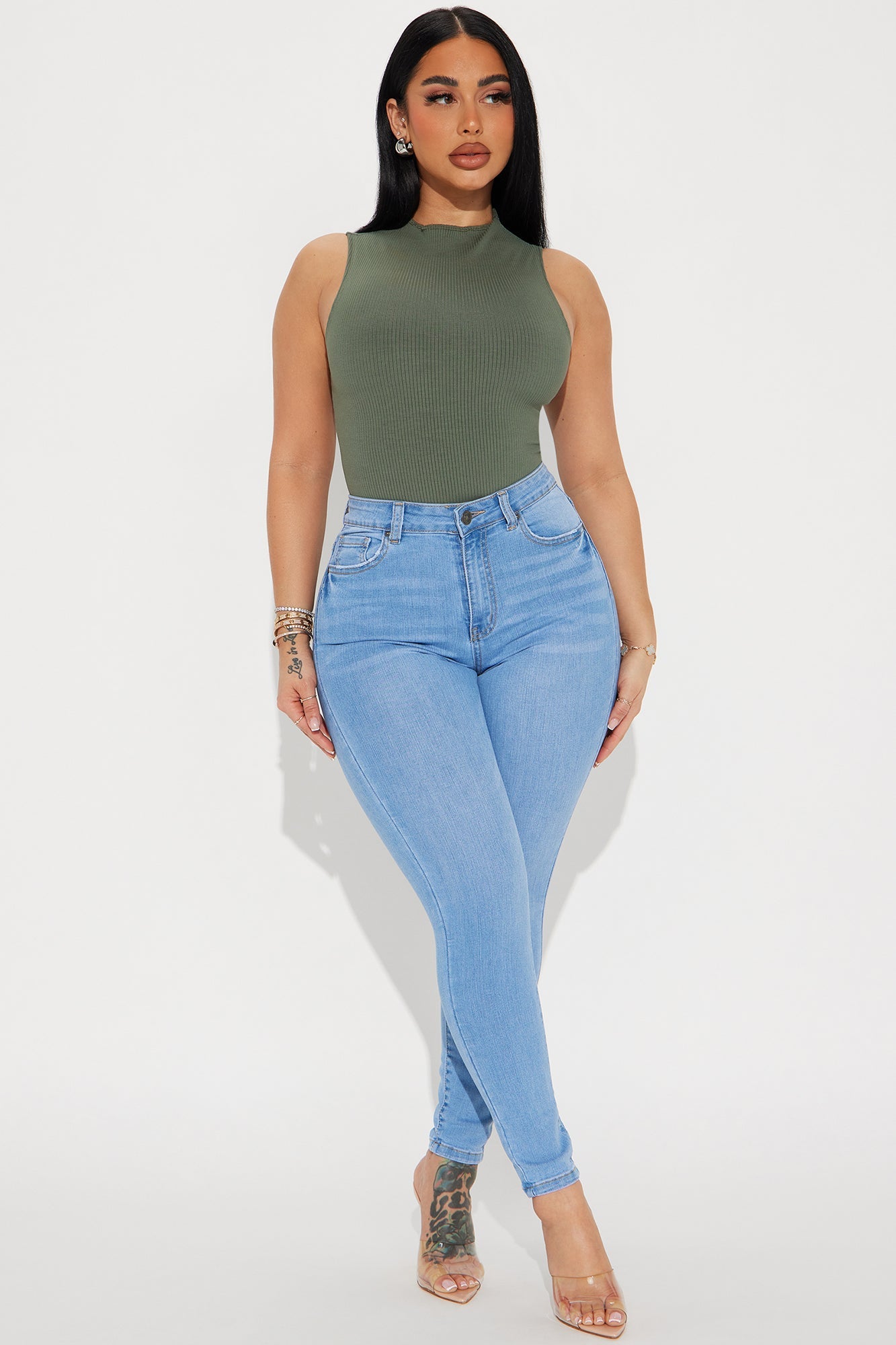 Top Of The Line Stretch Skinny Jeans - Light Wash