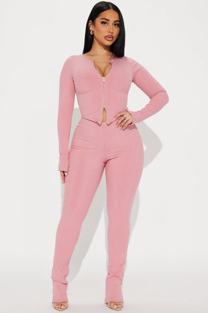 Kira Snatched Pant Set - Mauve