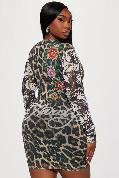 Ed Hardy Leopard Mini Dress - Leopard