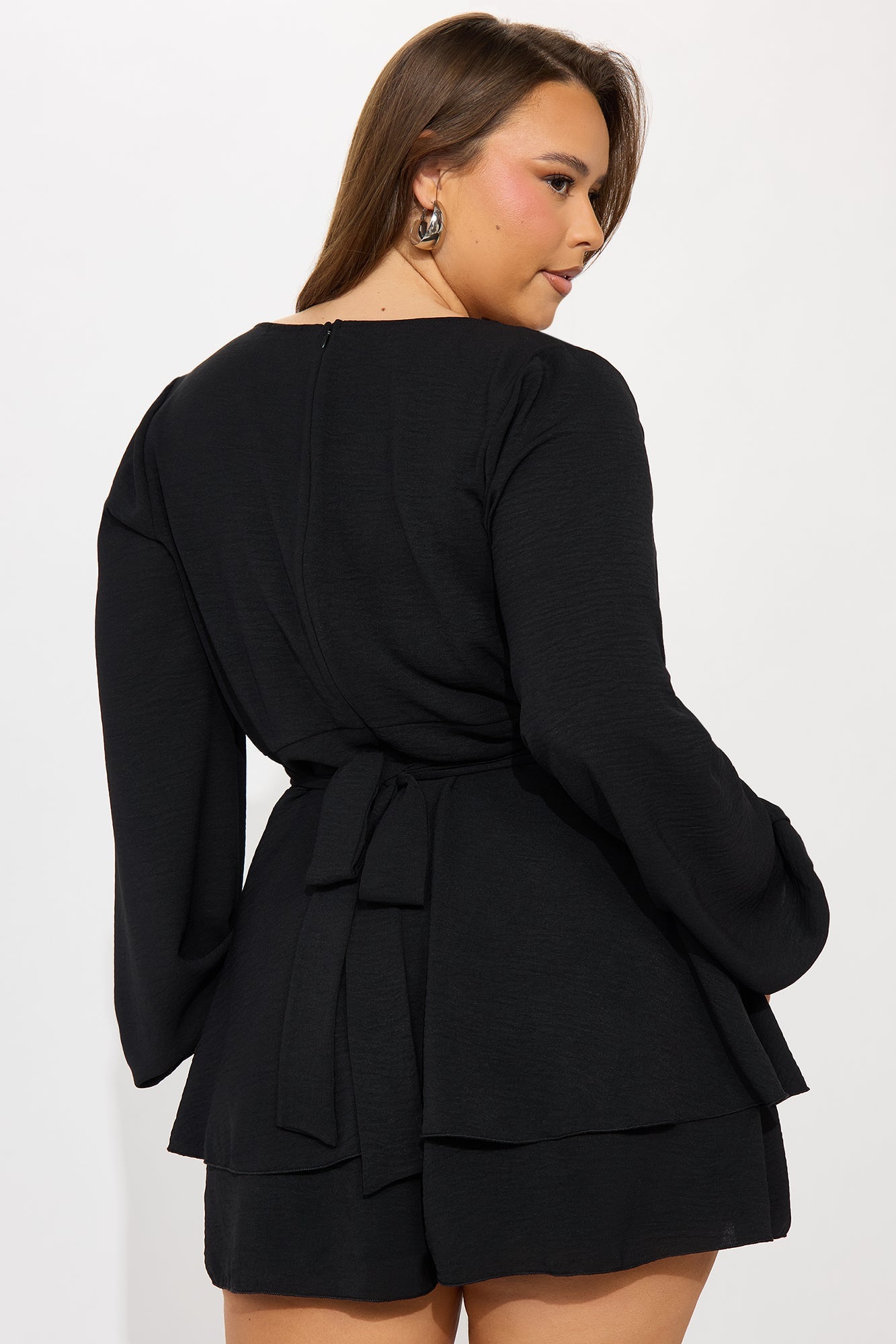 Alessia Long Sleeve Romper - Black