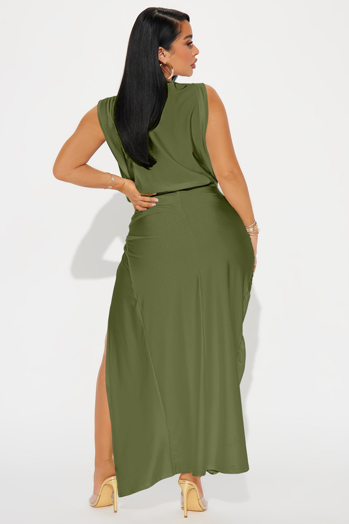 Spice It Up Midi Dress - Olive
