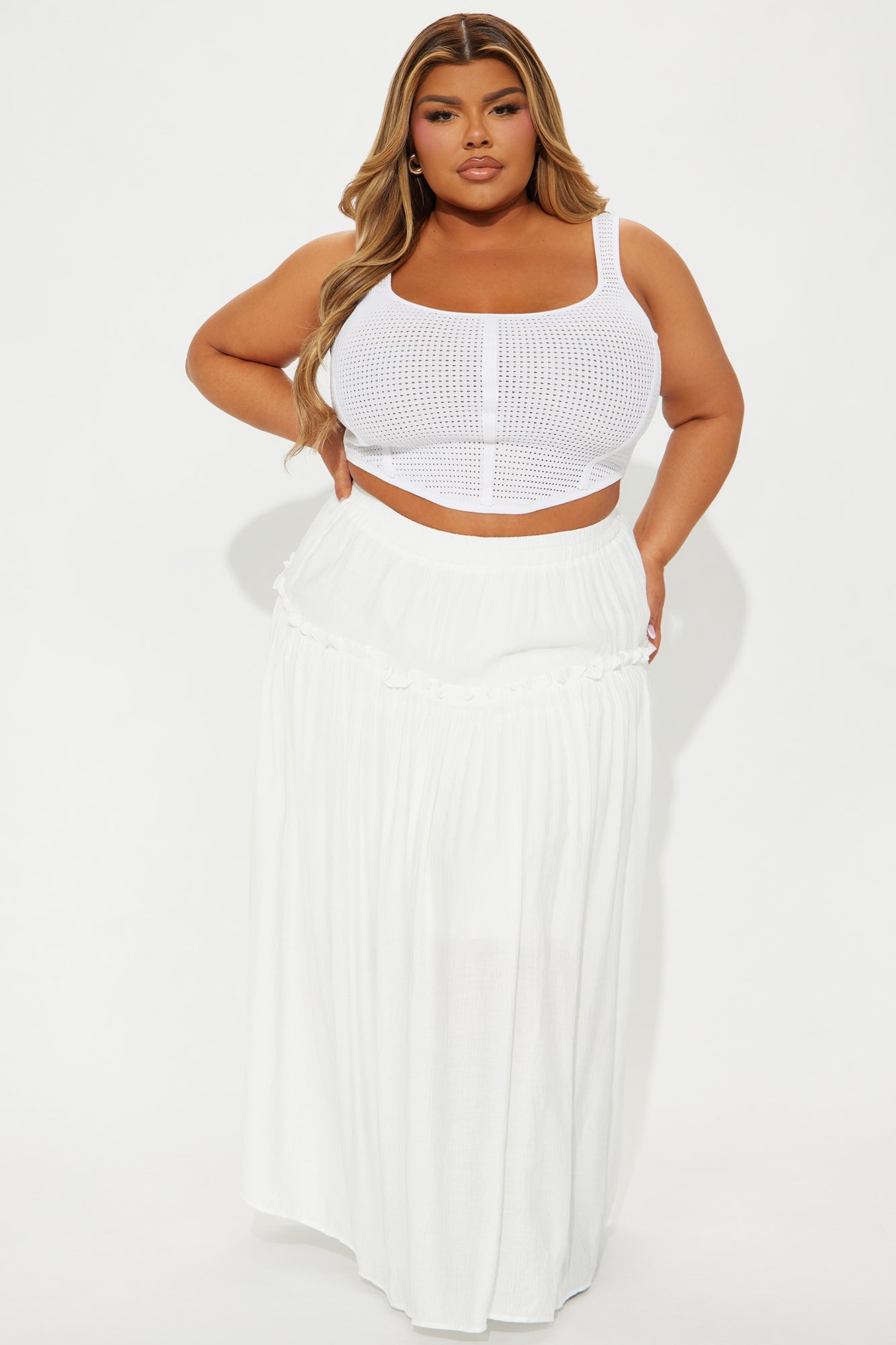 Lily Maxi Skirt - White
