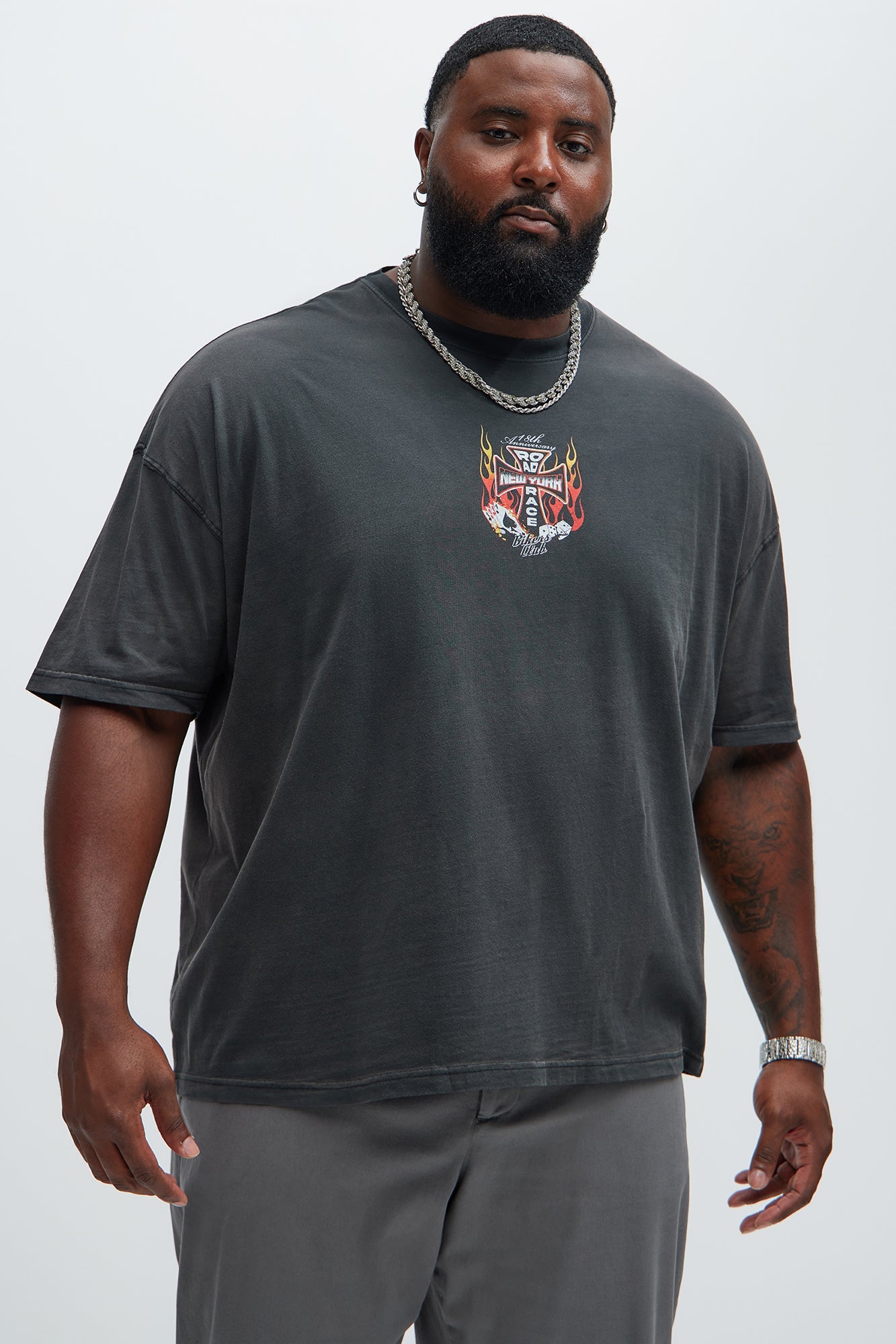 Road Race Oversized Short Sleeve Tee - Black