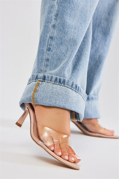 Only Have Eyes For You Heeled Mules - Nude
