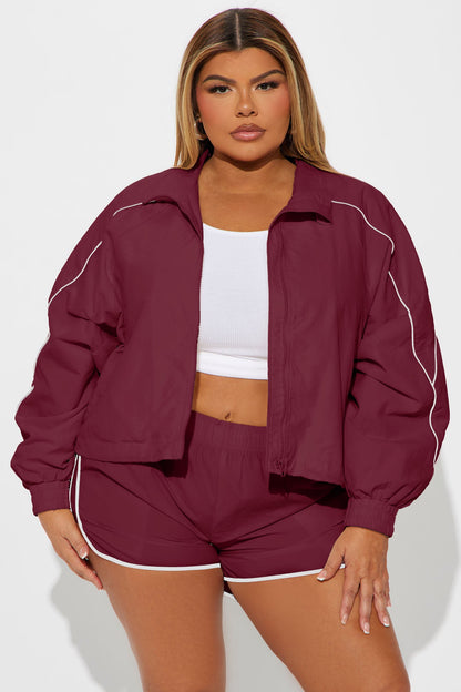 Keep Your Cool Windbreaker - Burgundy