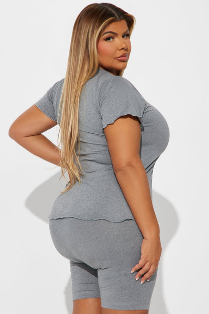 Always Together PJ Boxer Short Set - Heather Grey
