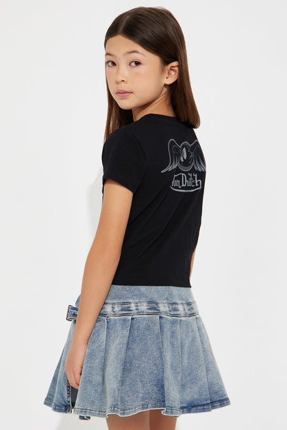 Mini Von Dutch Wings Baby Tee - Black