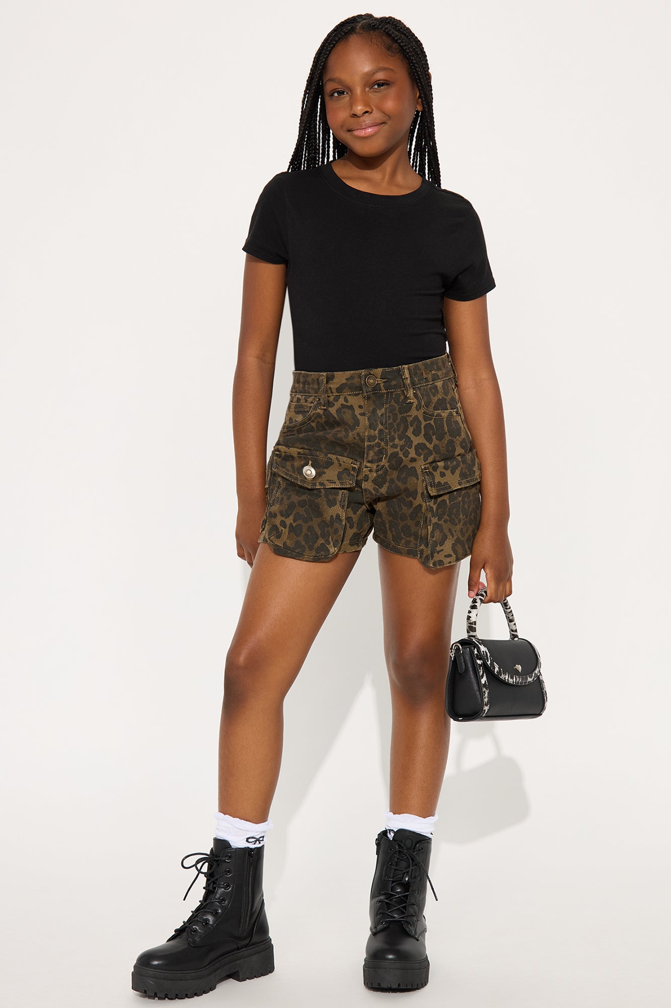 Mini Lily Printed Cargo Short - Leopard