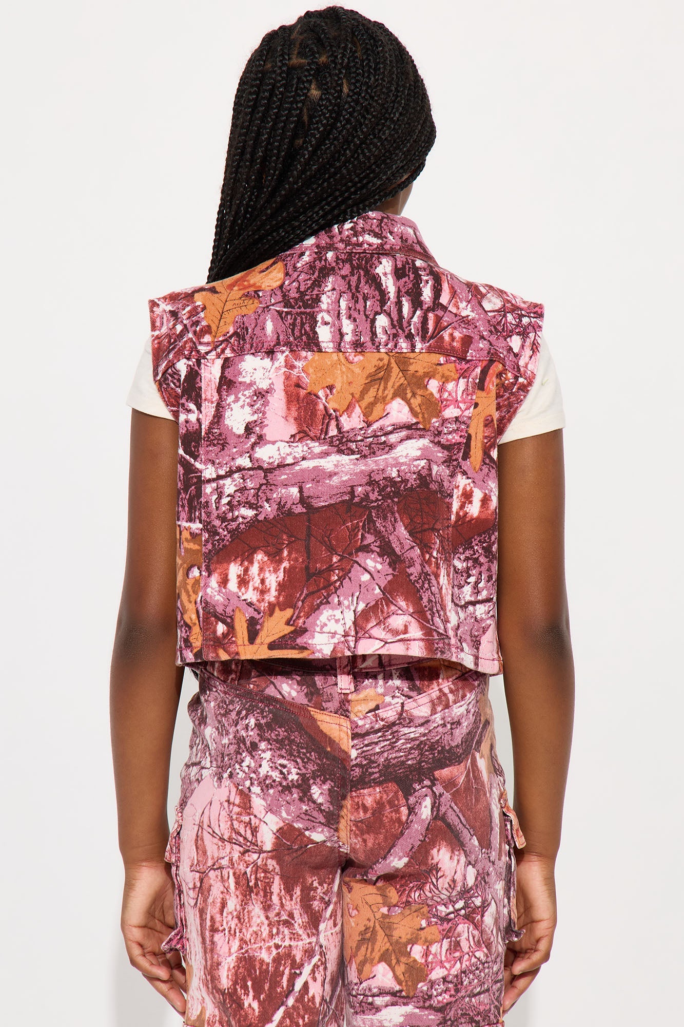 Mini Lily Cargo Vest - Burgundy/combo