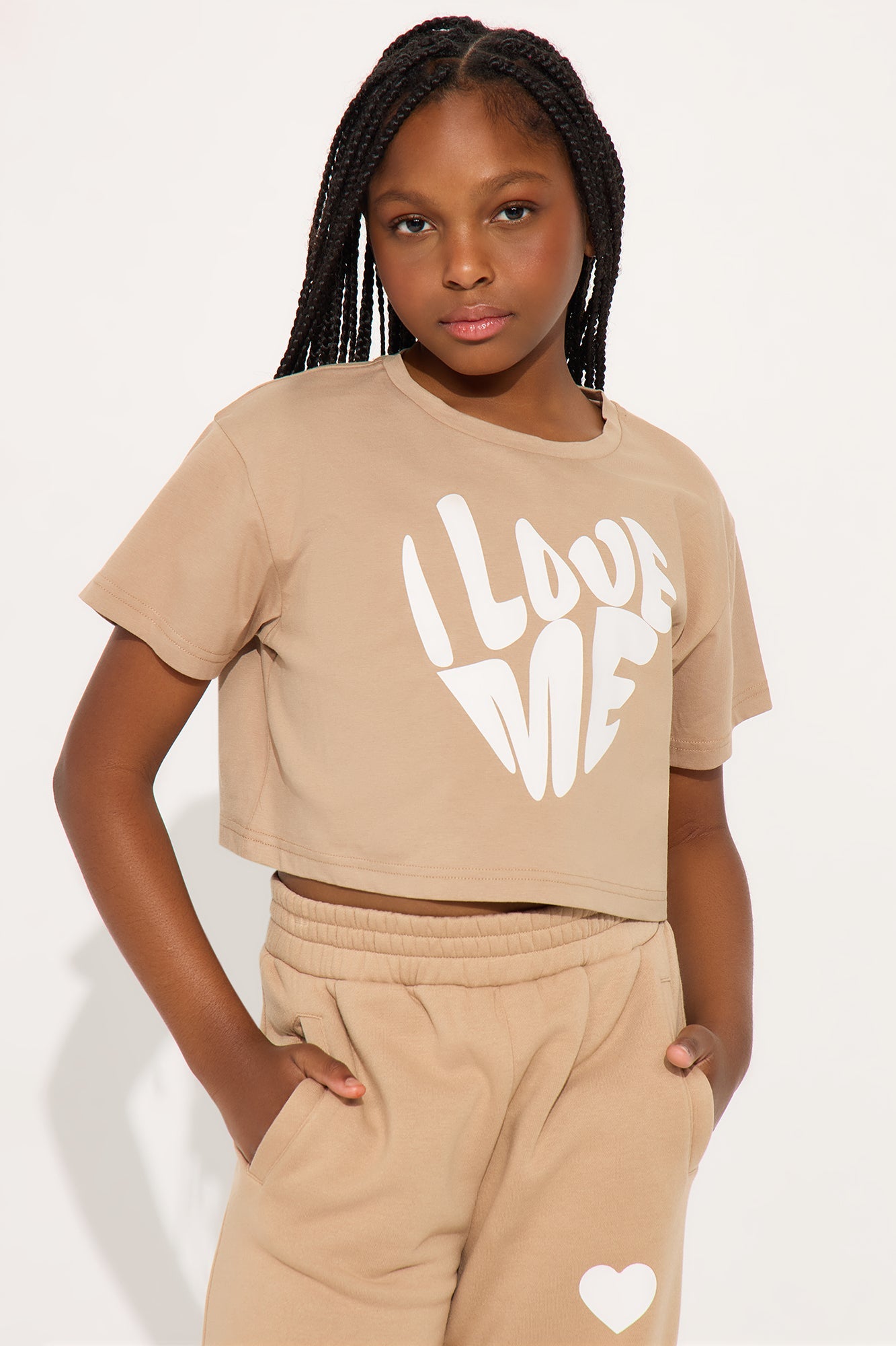 Mini I Love Me Pant Set - Mocha