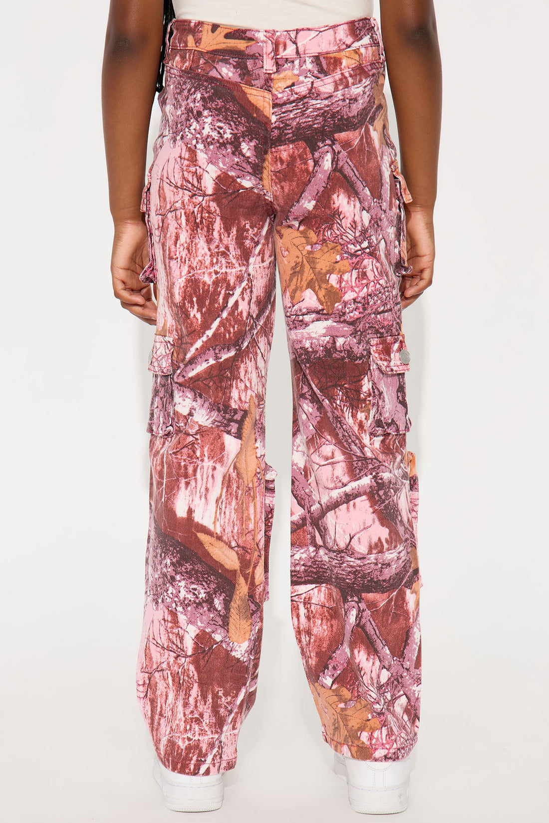 Mini Lily High Rise Cargo Jeans - Burgundy/combo