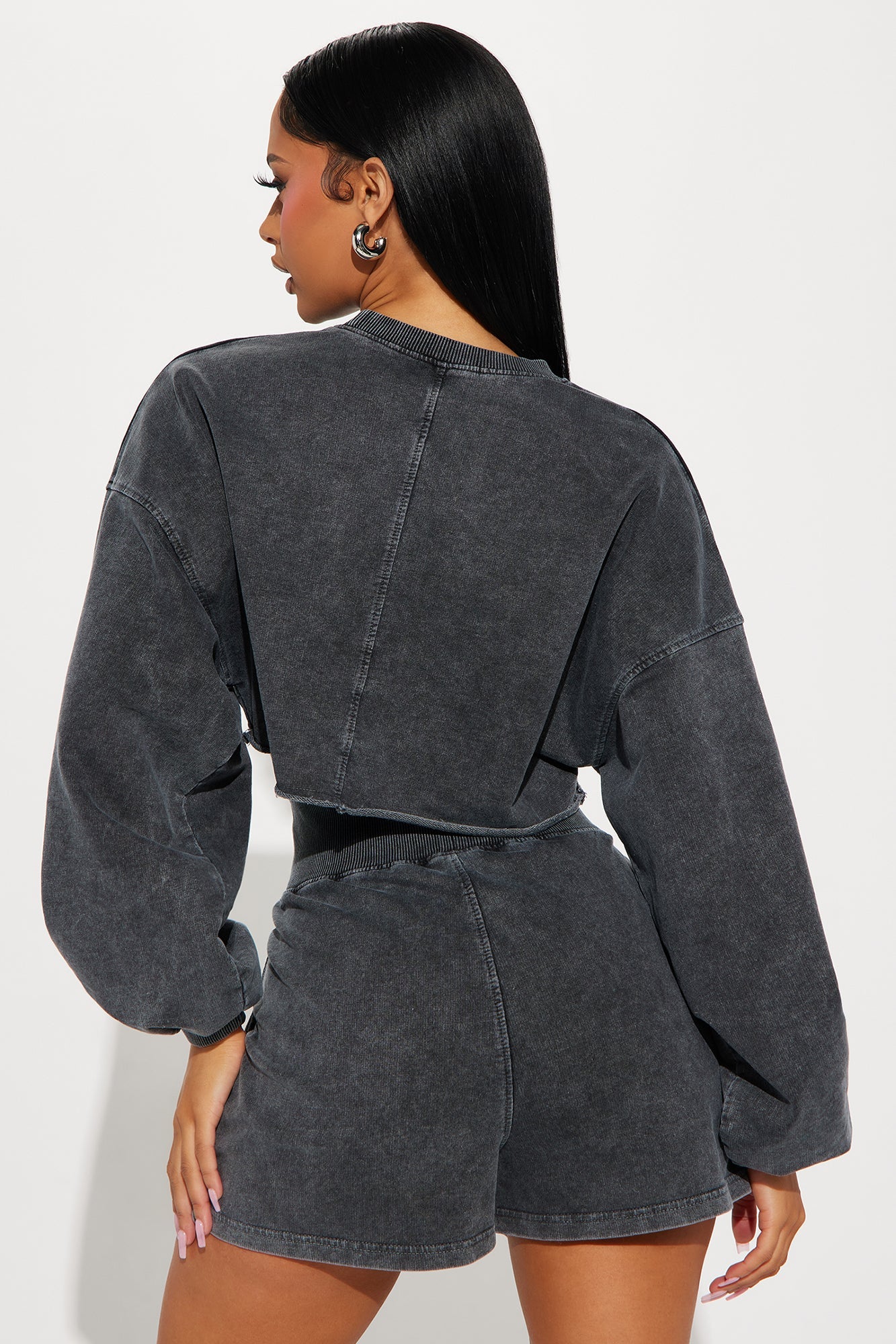 Feeling Good Short Set - Charcoal