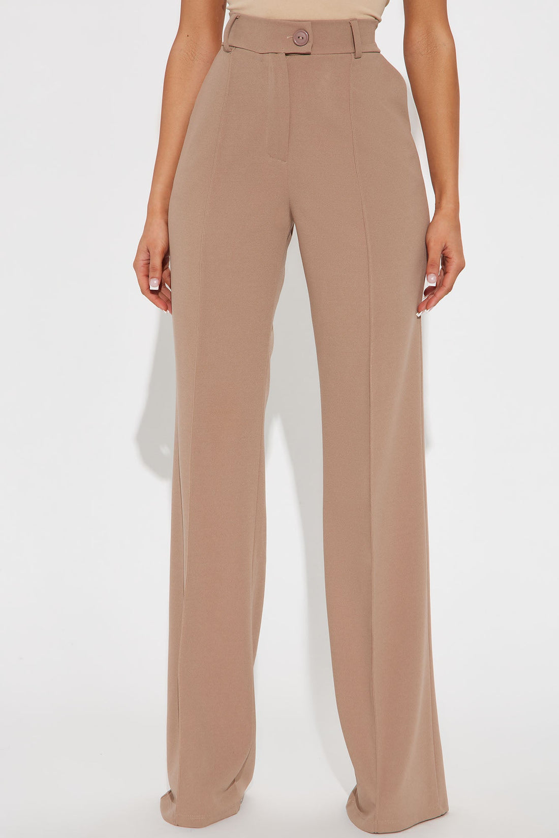 Tall Heidi Wide Leg Trouser Pant - Taupe