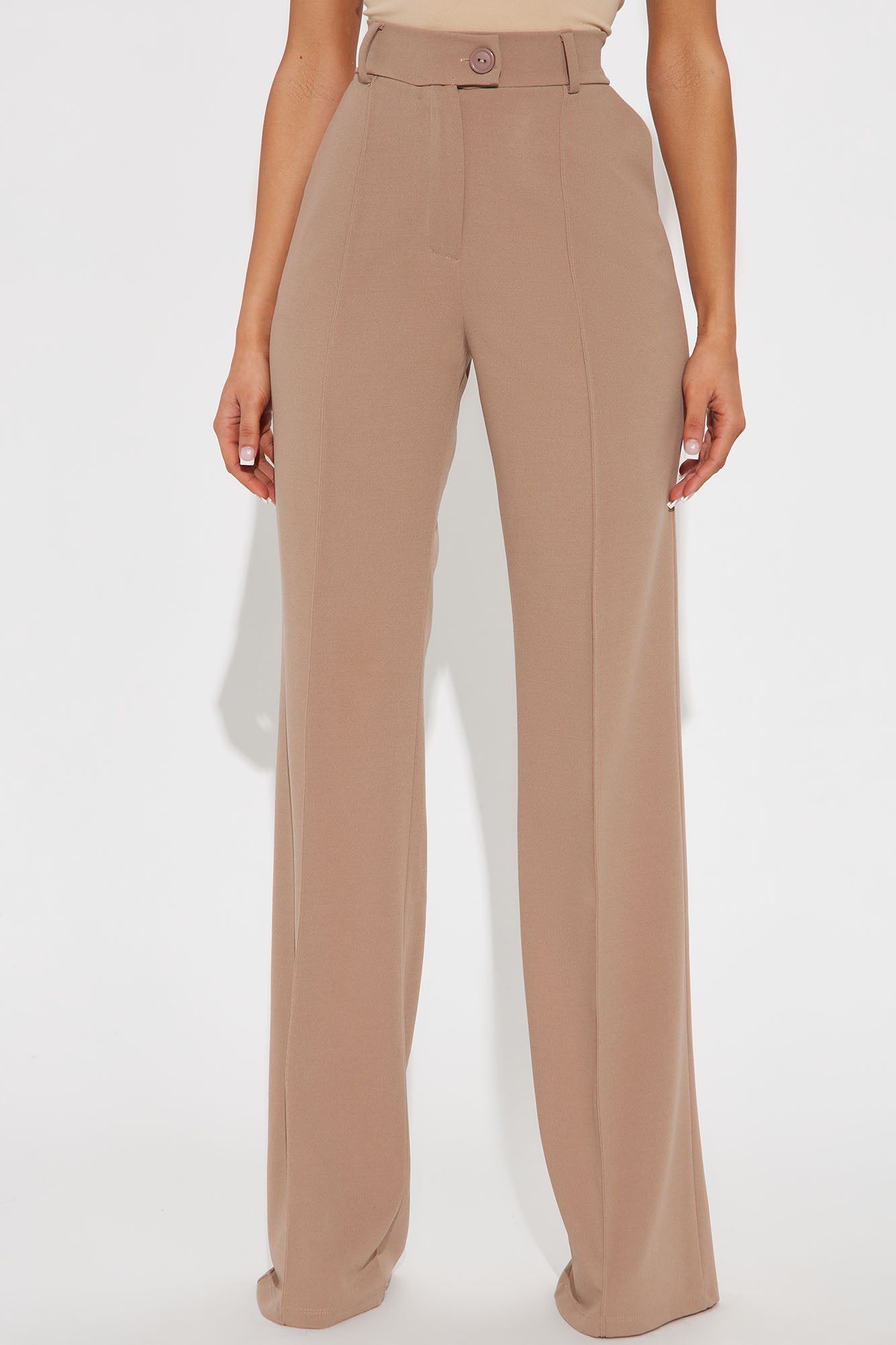 Tall Heidi Wide Leg Trouser Pant - Taupe