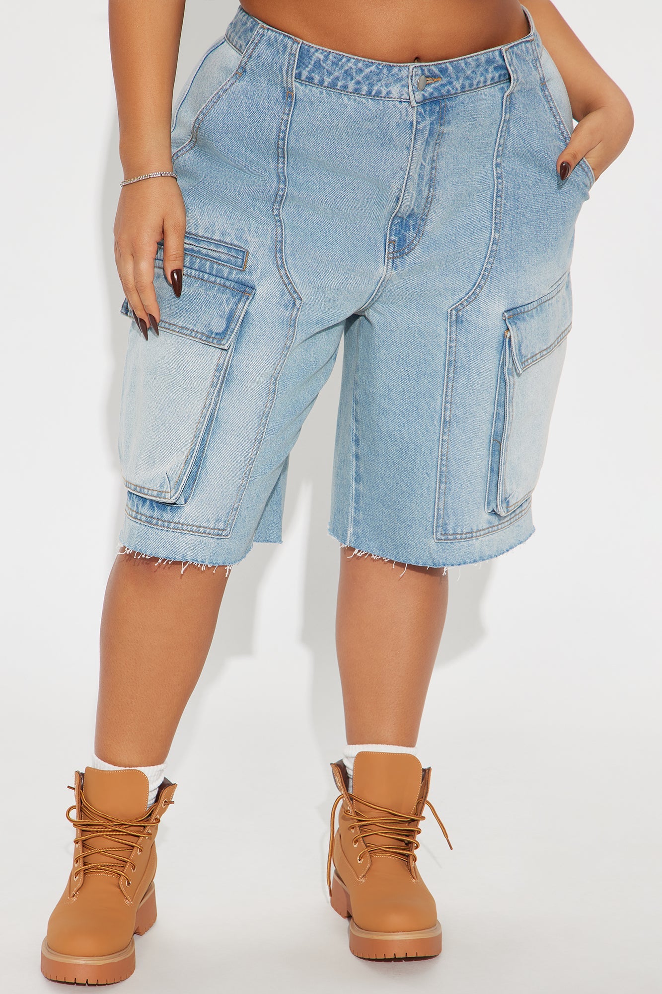 Parker Denim Cargo Jorts - Light Wash