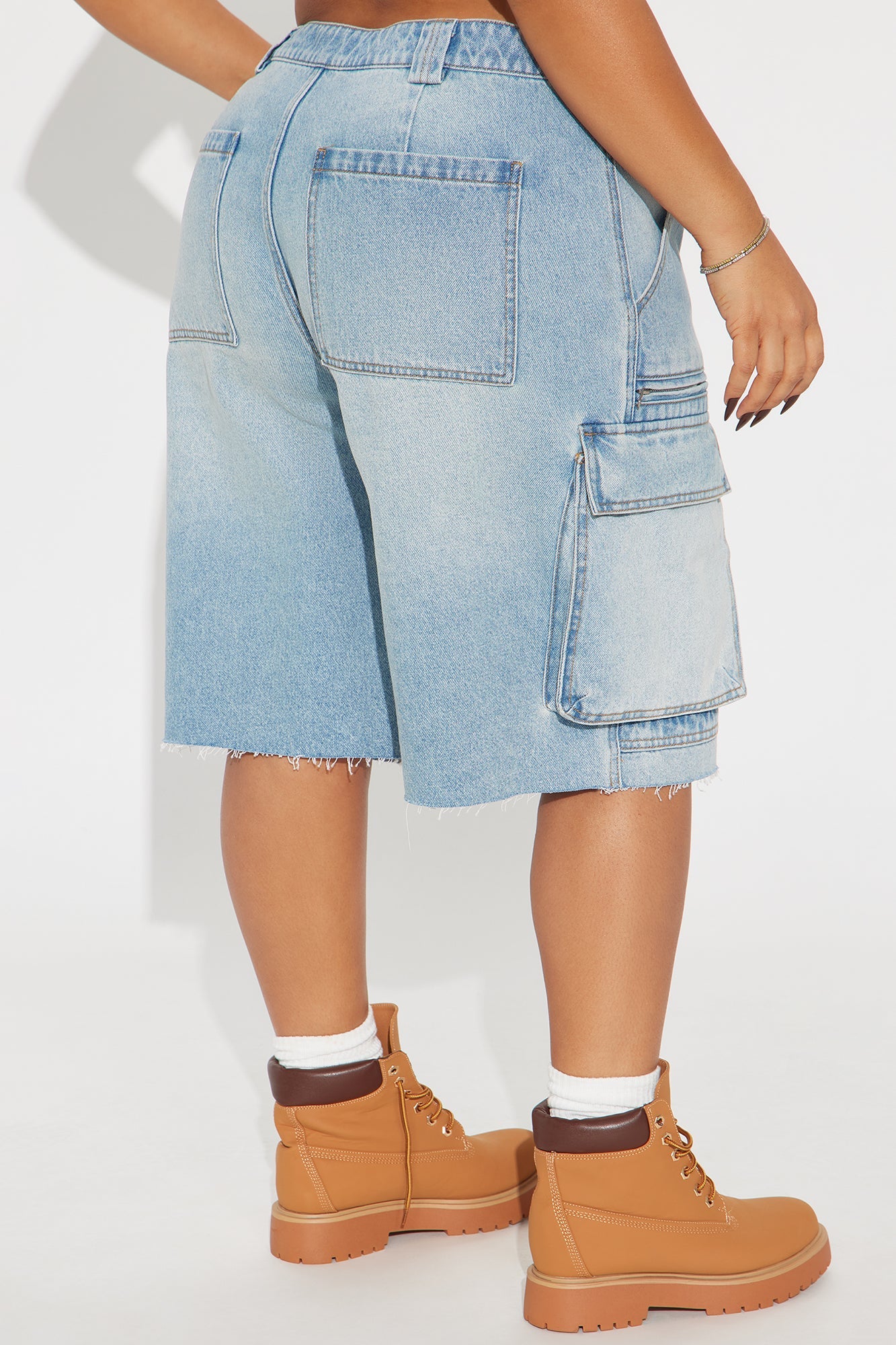 Parker Denim Cargo Jorts - Light Wash