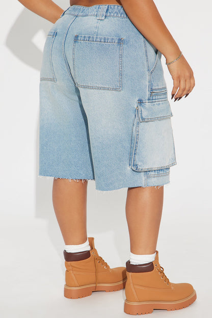 Parker Denim Cargo Jorts - Light Wash