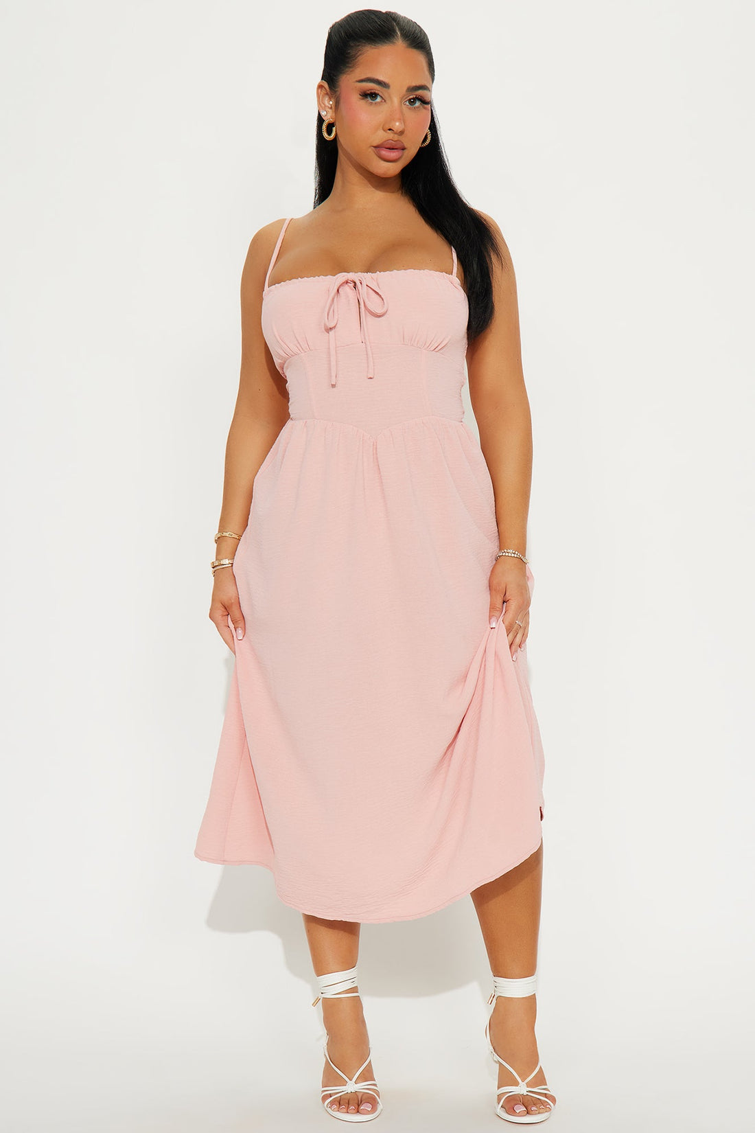 Amalfi Summer Midi Dress - Blush