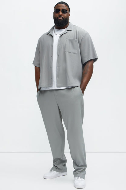 Show Up Slim Slit Pants - Grey
