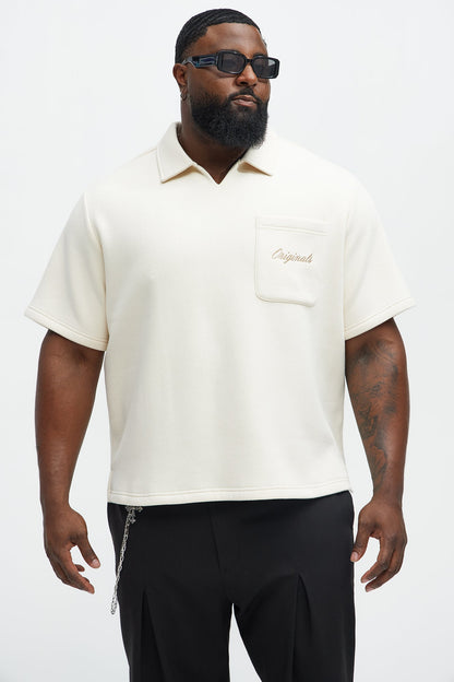 Tyson Happy Mistake Short Sleeve Polo - Cream