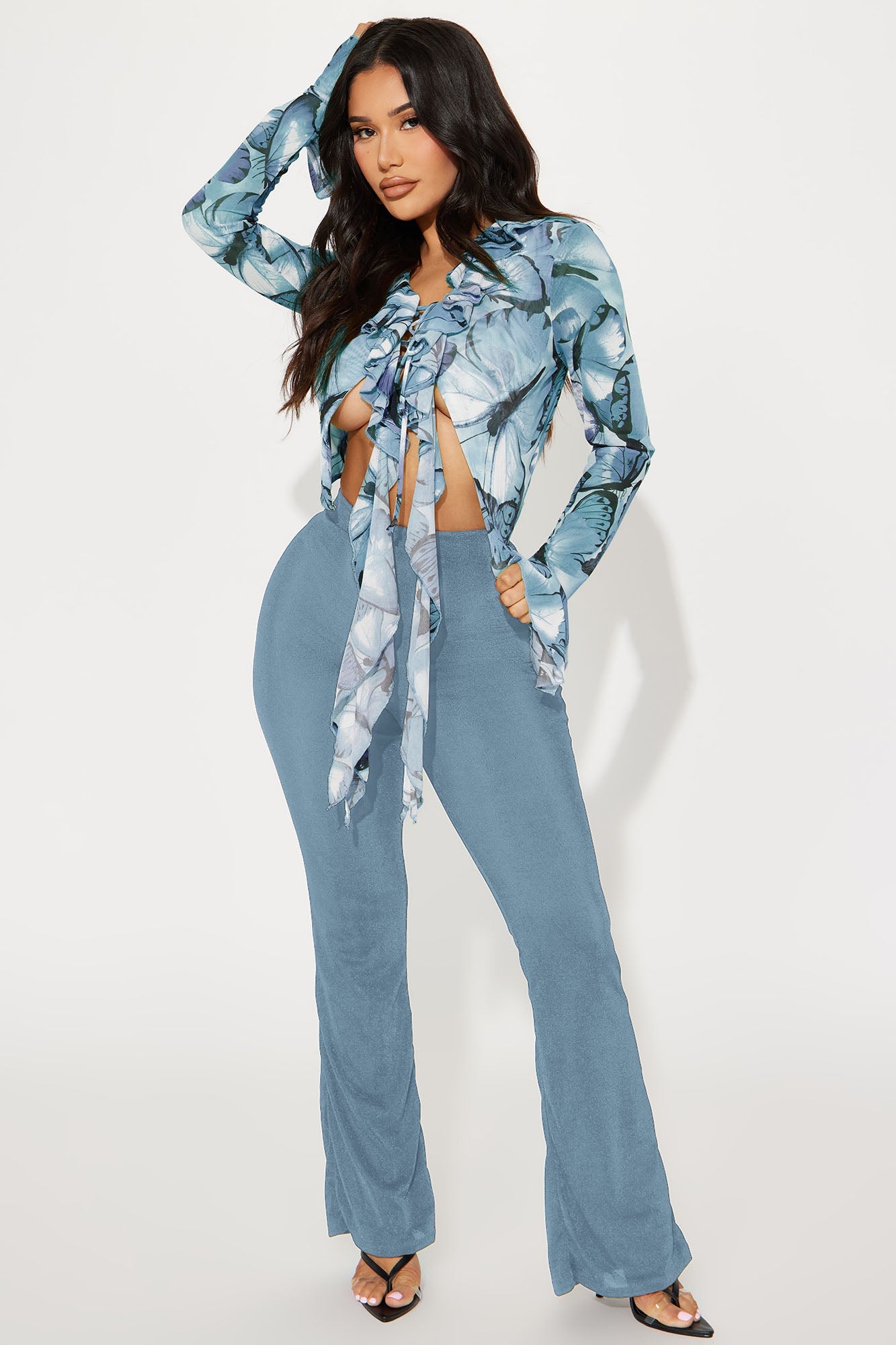 Slinky Girl Flare Pant - Blue