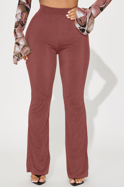 Slinky Girl Flare Pant - Rust