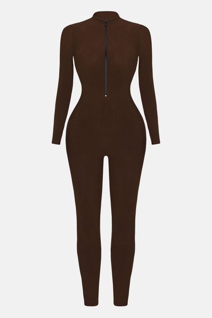 Sabrina Snatched Jumpsuit - Chocolate