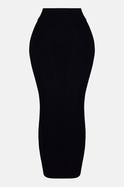 Makena Snatched Maxi Skirt - Black