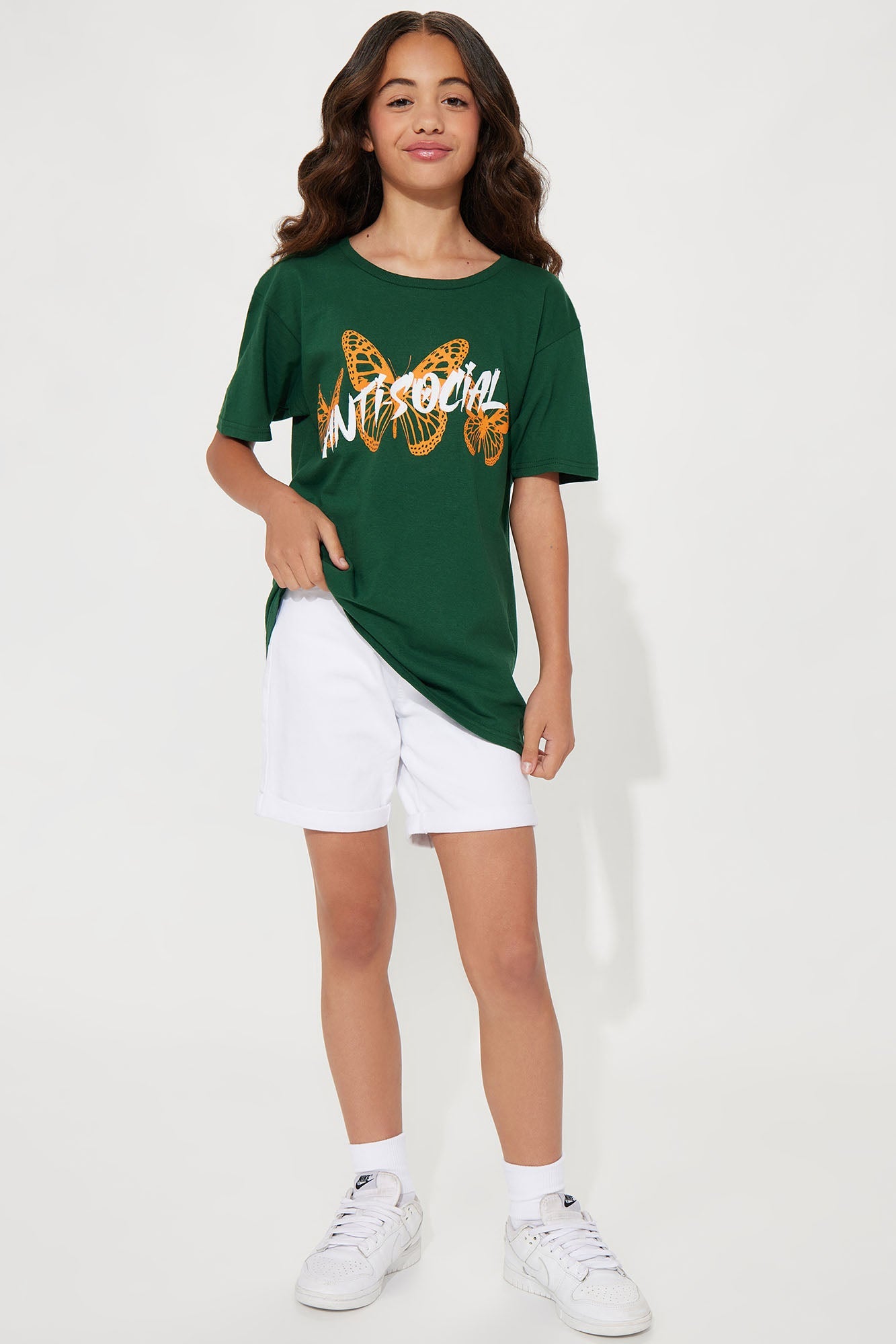 Mini Anti Social Energy Graphic Tee - Hunter