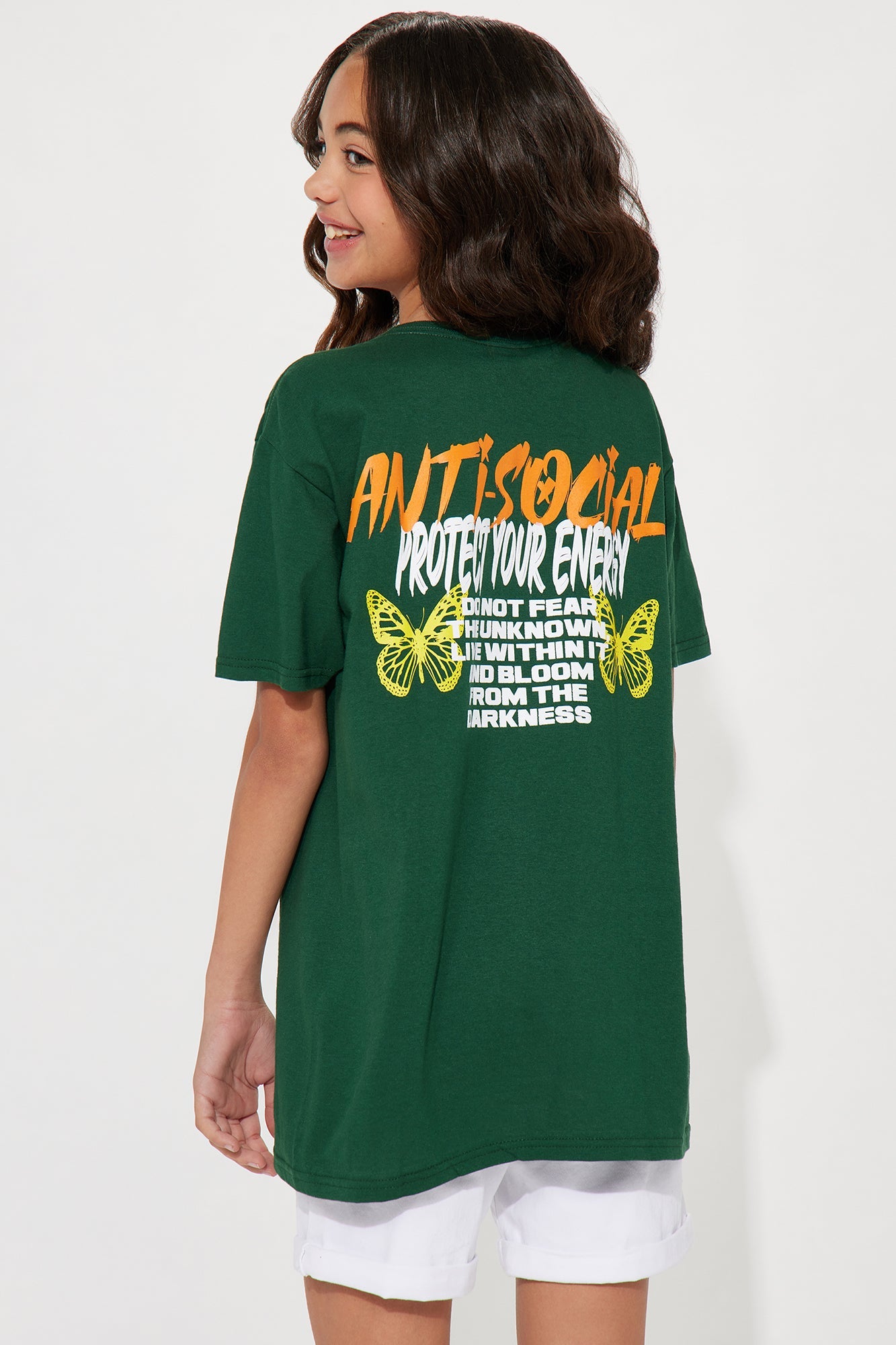 Mini Anti Social Energy Graphic Tee - Hunter